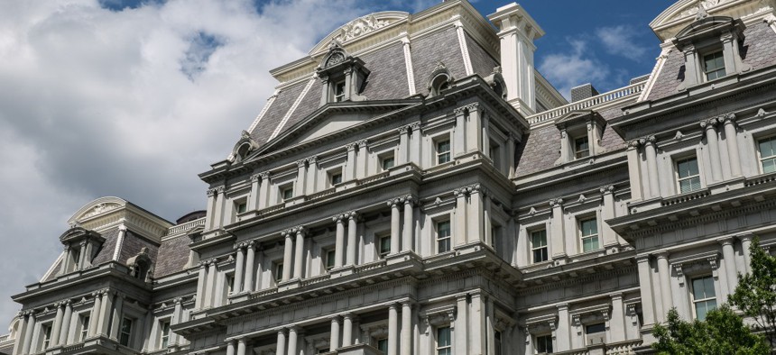 The exterior of the Eisenhower Executive Office Building, located adjacent to The White House, is viewed on June 6, 2017 in Washington, D.C.