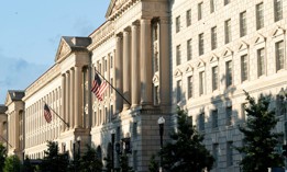 Photo taken on July 28, 2022 shows the Commerce Department building in Washington, D.C., the United States.